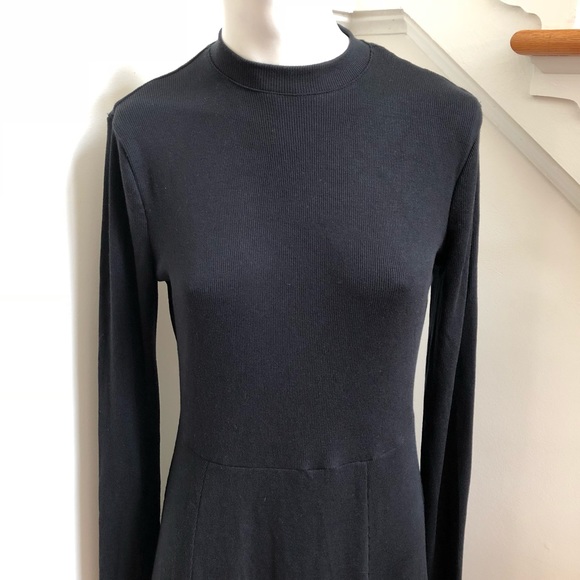 ❌SOLD | Who What Wear Black Ribbed Long Midi Dress - Picture 6 of 8